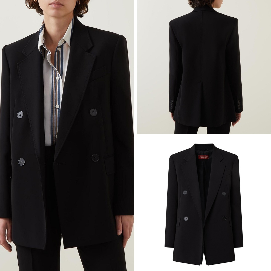 《送料無料》 Double-breasted cady blazer MIRELLA