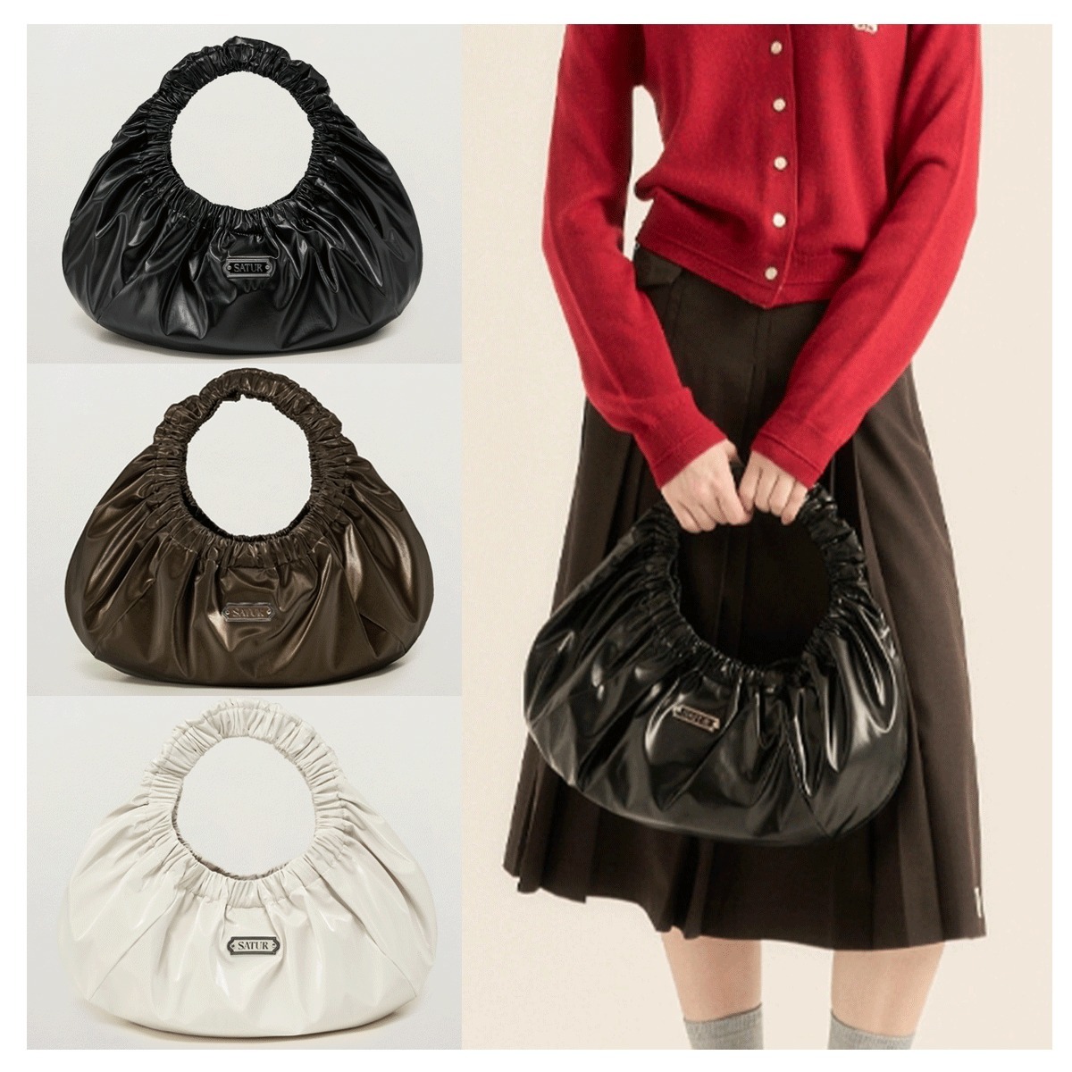 ショルダーバッグ・ポシェット SATUR Scrunchie Medium Shoulder Bag 4FK1840