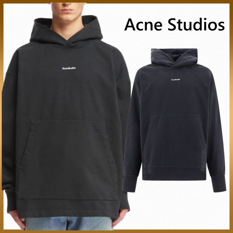 【Acne Studios 】ロゴプリント コットン フーディ パーカー