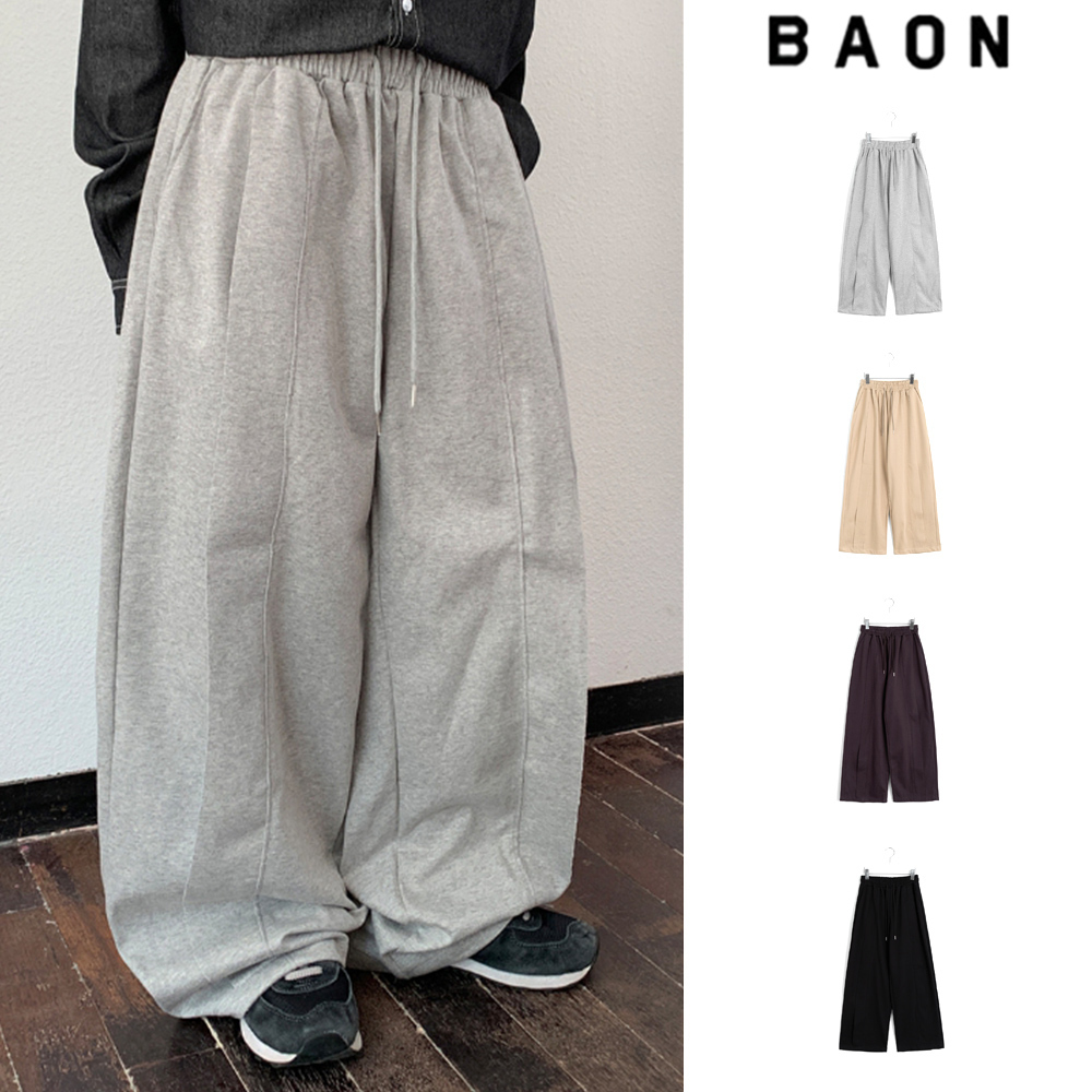 【BAON】Ruini cut banding wide training pants