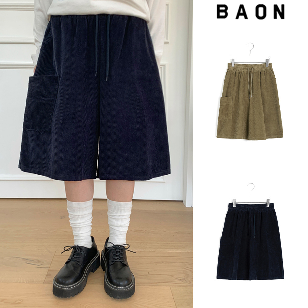 【BAON】Celan Banding Pocket Corduroy Bermuda Pants