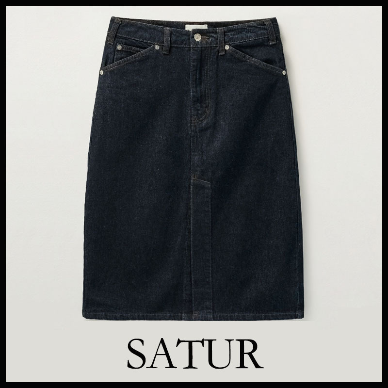 24FW★ SATUR ★MARRADI DENIM MIDI SKIRT