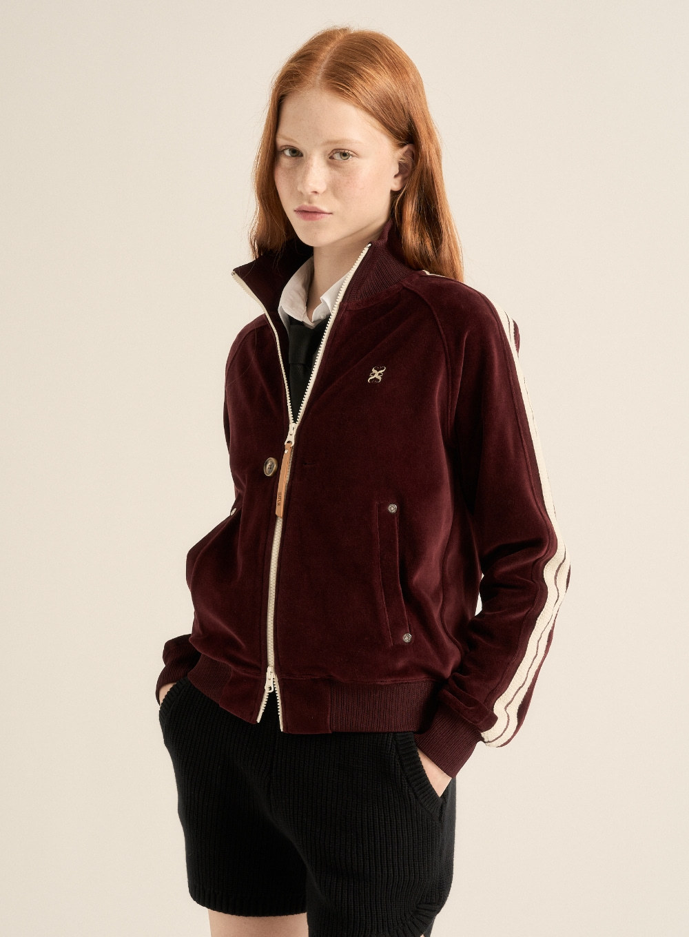【SATUR】 (W) Lawton Velour Track Zip-up Jacket /追跡付 ☆関税/送料込☆Satur☆Lawton Velour Track Zip-up Jacket