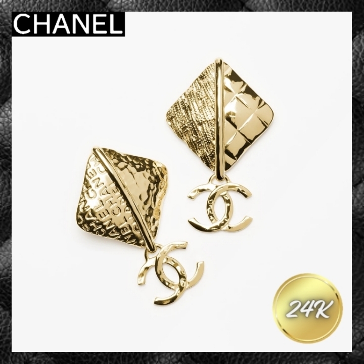 ☆大人カッコいい☆ CHANEL ピアス ゴールド スクエア