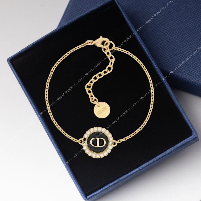 【DIOR】 Little CD Bracelet ロゴ レジンパール
