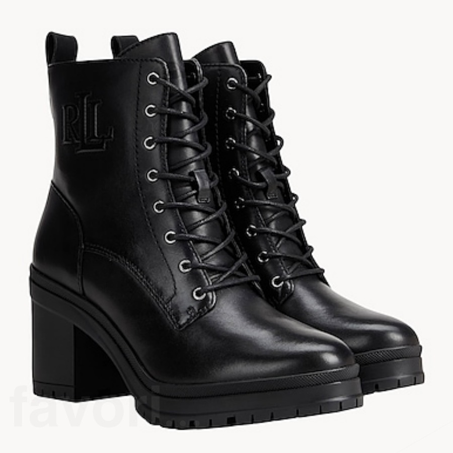 LAUREN RALPH LAUREN バーニッシュドレザー ブーティ
