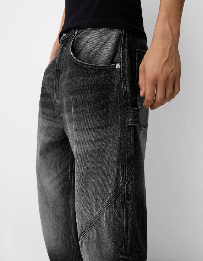 ★ドイツ発*BERSHKA*新作*バルーンバギーフィットデニム/LB★ ☆ドイツ発*BERSHKA*新作*バギーバルーンフィットデニム/BL