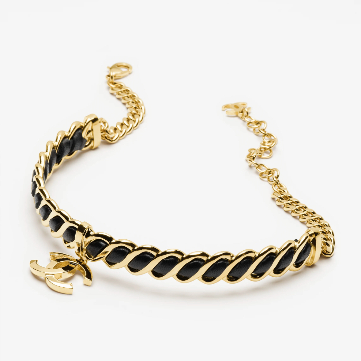 《24K》クール♪【CHANEL】チョーカー ネックレス レザー