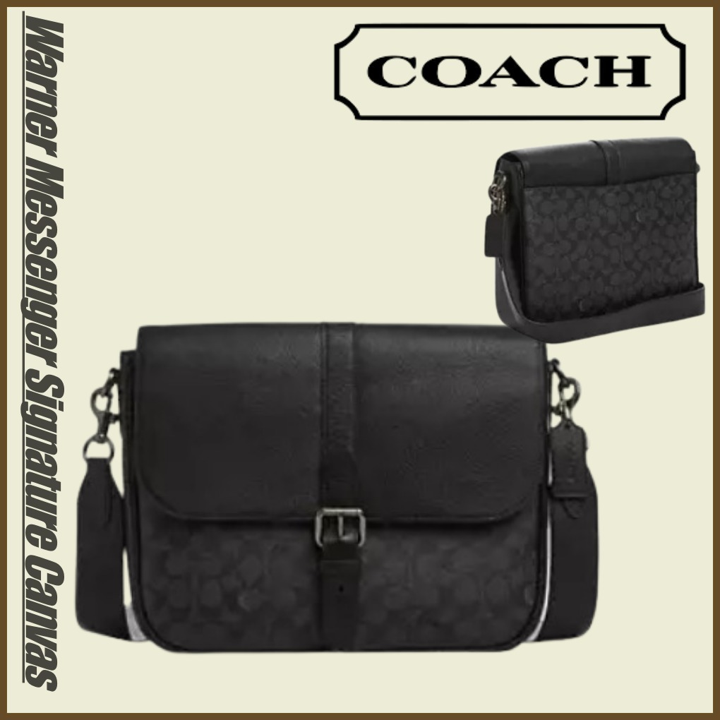 ★coach★Warner Messenger Signature Canvas