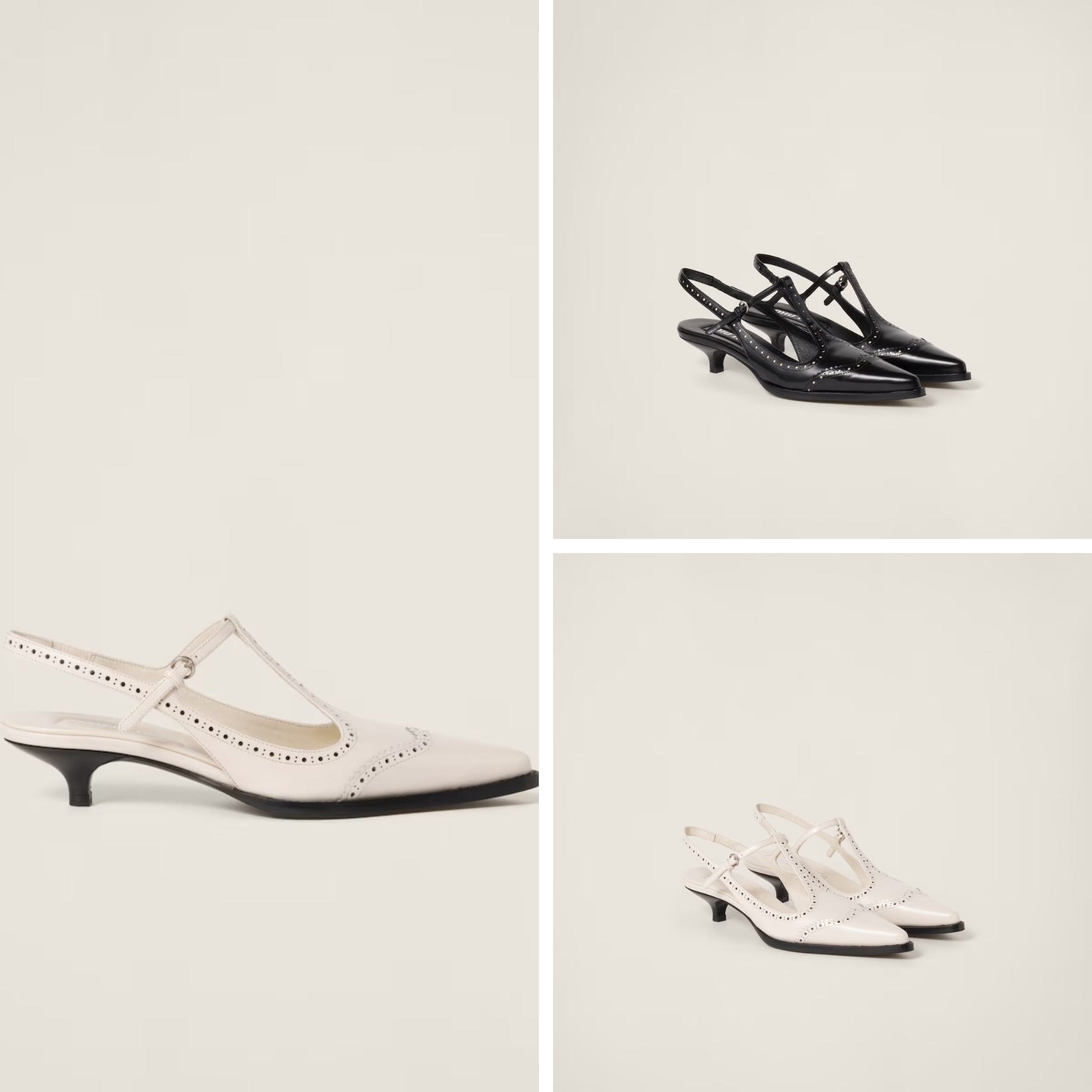 《送料無料》 MIU MIU Brogue pumps in brushed leather