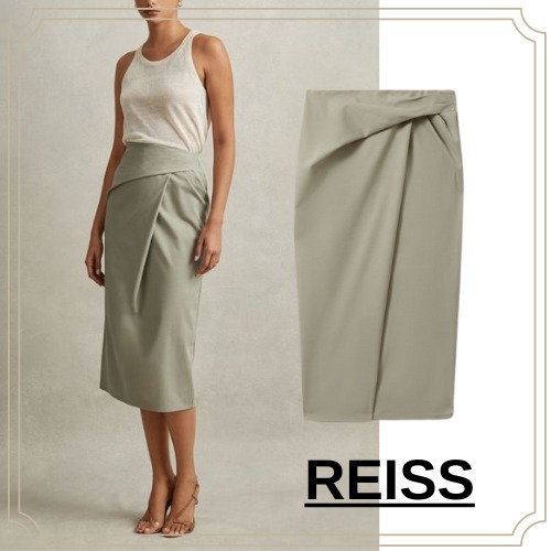 【REISS】ナディア コットン ミディ スカート
