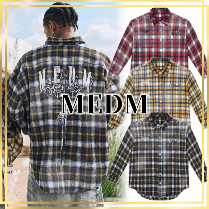 日本未入荷/88rising愛用☆MEDM☆チェック 長袖 ボタンシャツ☆