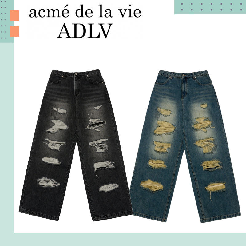 ADLV ♥DAMAGE STITCH WASHING DENIM PANTS/追跡付