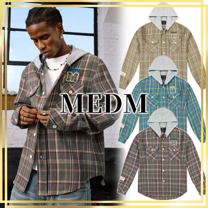 日本未入荷/88rising愛用☆MEDM☆フード付き 長袖 ボタンシャツ
