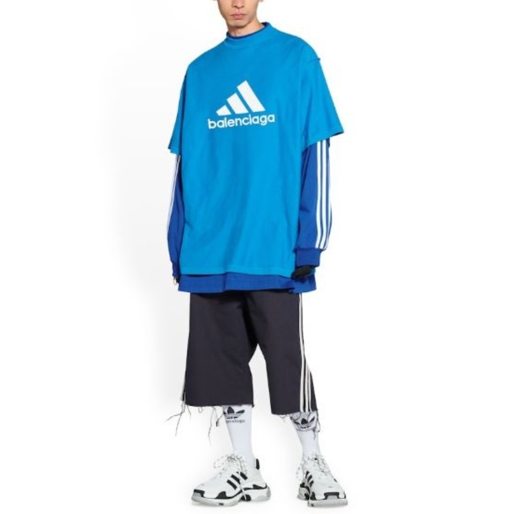ランウェイ バレンシアガ × アディダス Tシャツ コットン ロゴ Balenciaga X Adidas T-Shirt in Black BNWT 4 | eBay