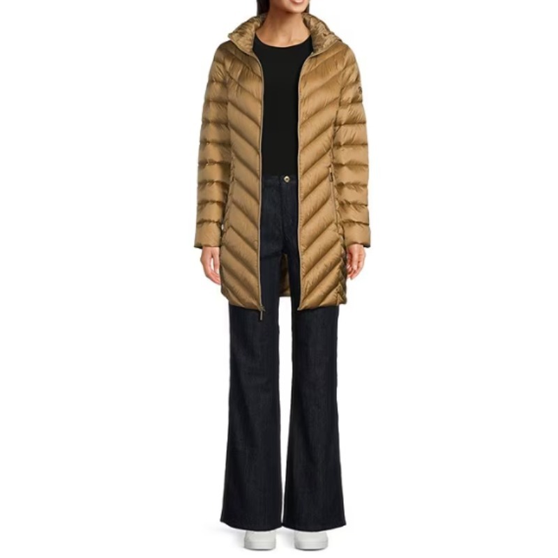 MICHAEL KORS マイケルコース パファーコート シェブロン Amazon | MICHAEL Michael Kors フード付きパッカブルダウン