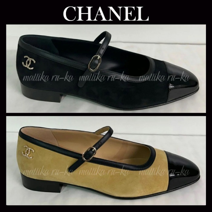 24K☆クラシカル【CHANEL】メリージェーン CCロゴ ベロア