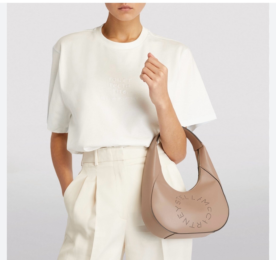 【Stella McCartney】Logo shoulder bag Sand★関税送料込み