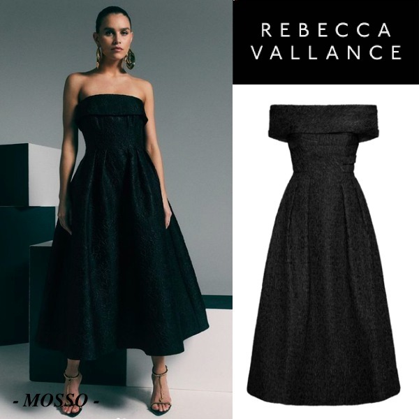 【REBECCA VALLANCE】HELENE OFF SHOULDER MIDI オフショルダー