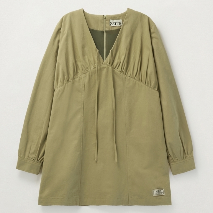 ワンピース SATUR (W) Shirring Cotton One-Piece 4FK1870 SATUR (W) Shirring Cotton One-Piece 4FK1870 (SATUR