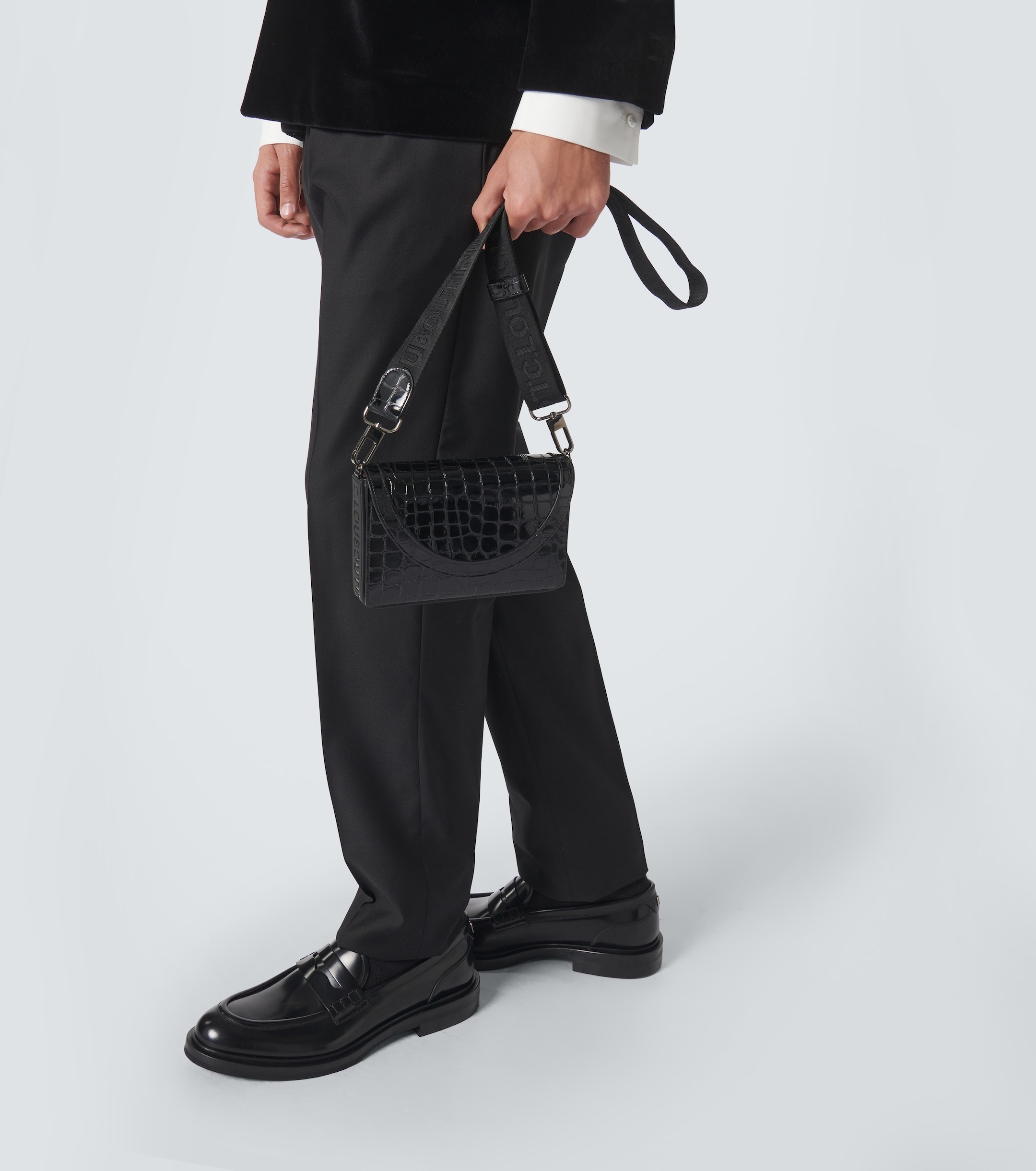 ■Christian Louboutin■Explorafunk クロコ調 ショルダーバッグ Explorafunk Black Creative leather - Handbags - Christian