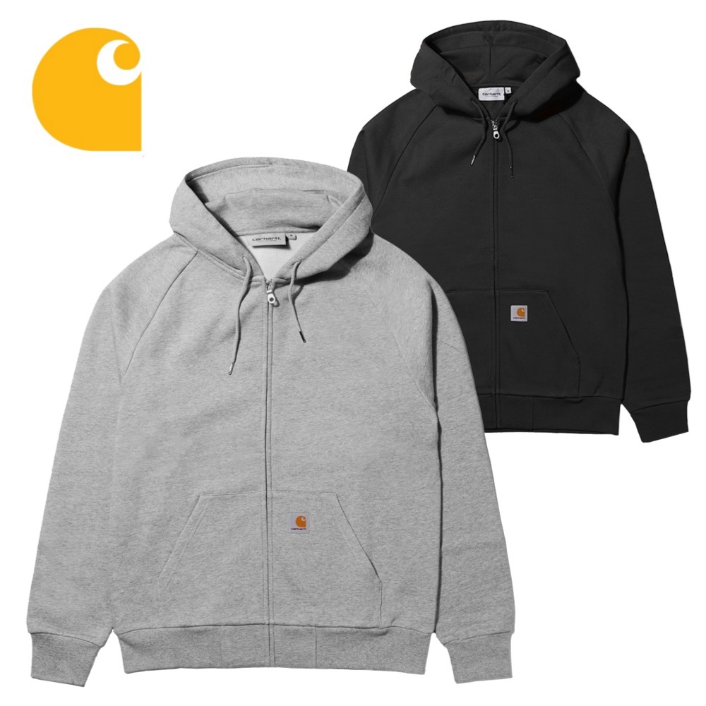 【Carhartt】 ★ HOODED SQUARE LABEL JACKET ★ BLACK & GREY