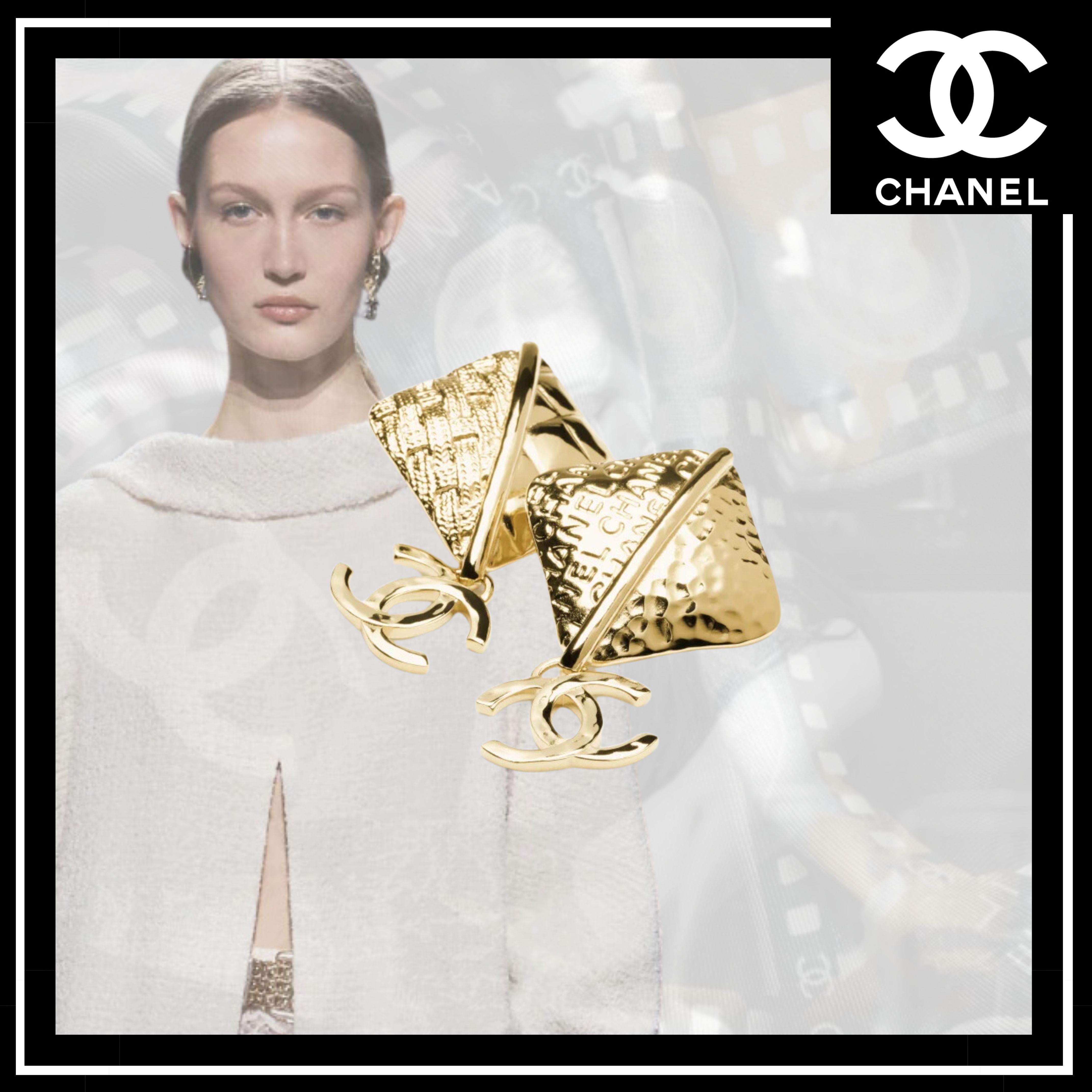 【CHANEL】ピアス メタル ゴールド
