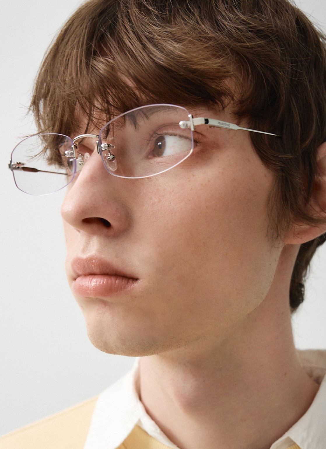 Marithe] REGULAR LOGO FRAMELESS GLASSES ☆ Geek Chic