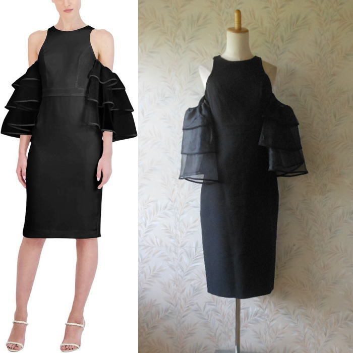 即国内発送・送込♪BCBG♪ドレッシーラッフル袖ドレス$298