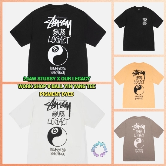 ★24AW★STUSSY X OUR LEGACY WORK SHOP 8 BALL YIN YANG TEE