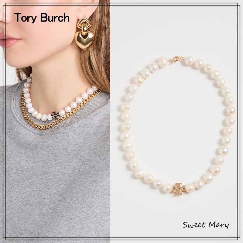 Tory Burch☆Kira ロゴ パール ネックレス♪【送料込】