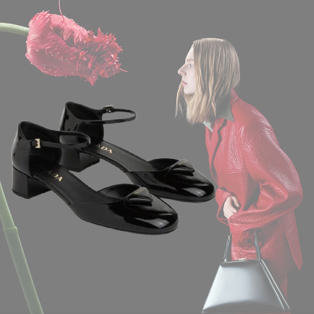【希少】PRADA ロゴ パテントレザーパンプス ブラック 5.5cm