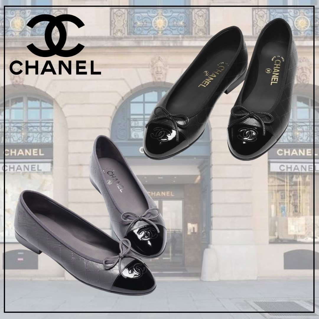 【CHANEL】《24K》ロゴプリントがかわいい♢ バレリーナ