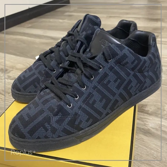 【Fendi】スニーカー キャンバス FFロゴ ブラック グレー