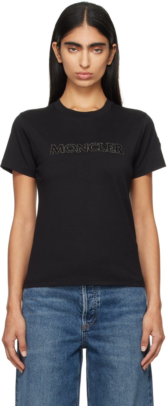 【関税込み】Moncler ブラック Maglia Manica Corta Tシャツ