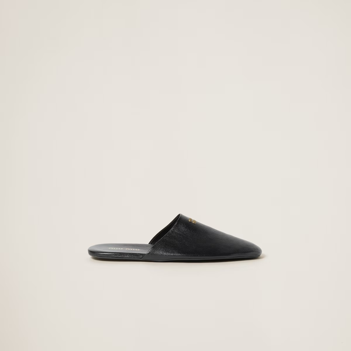 《送料無料》 MIU MIU Leather slippers
