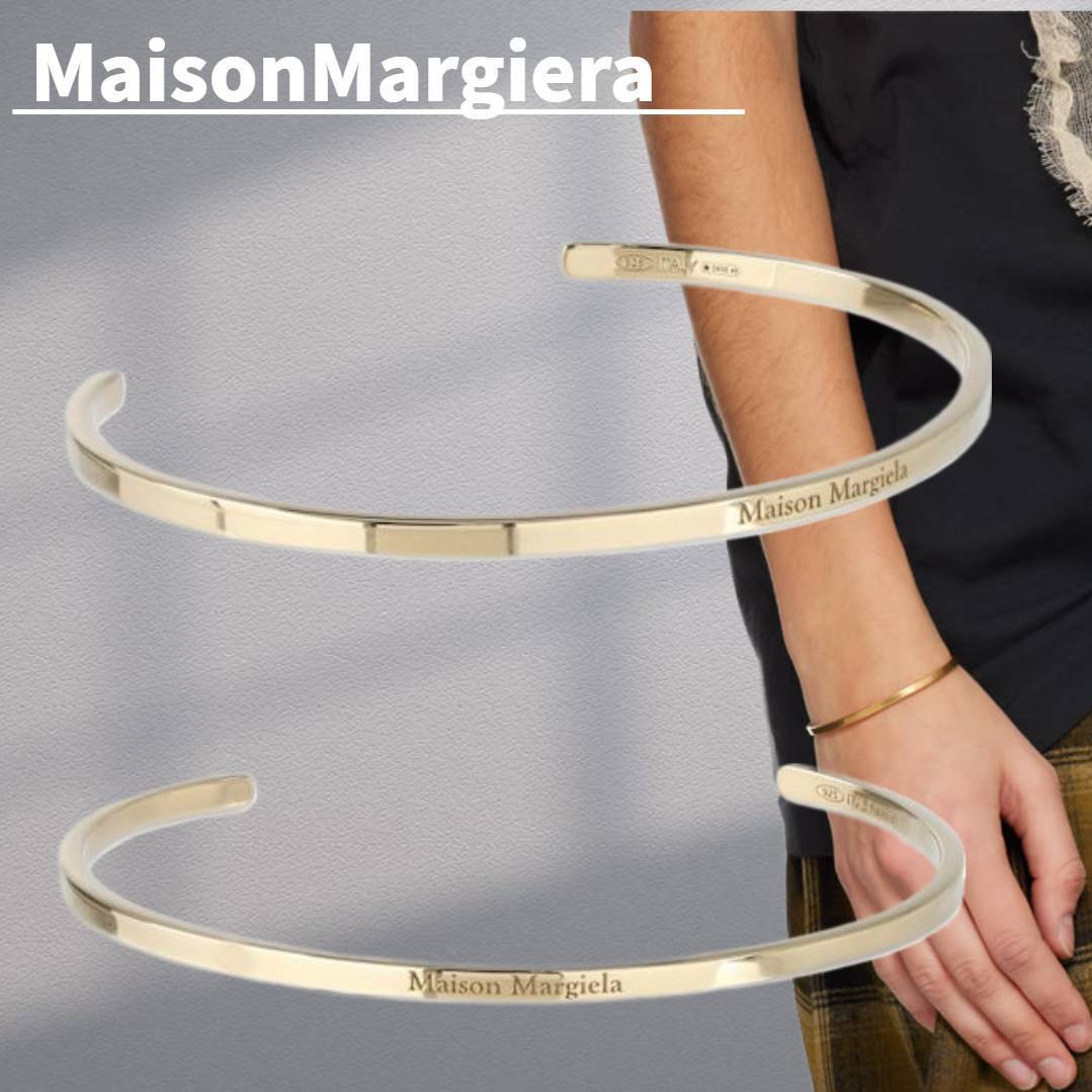 人気★関税込【MAISON MARGIELA】ロゴスリムカフブレスレット3mm