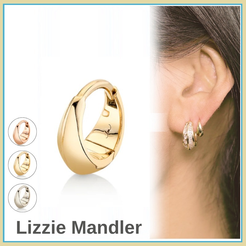 LIZZIE MANDLER/リジーマンドラー】18K DIAMOND CRESCENT HOOP