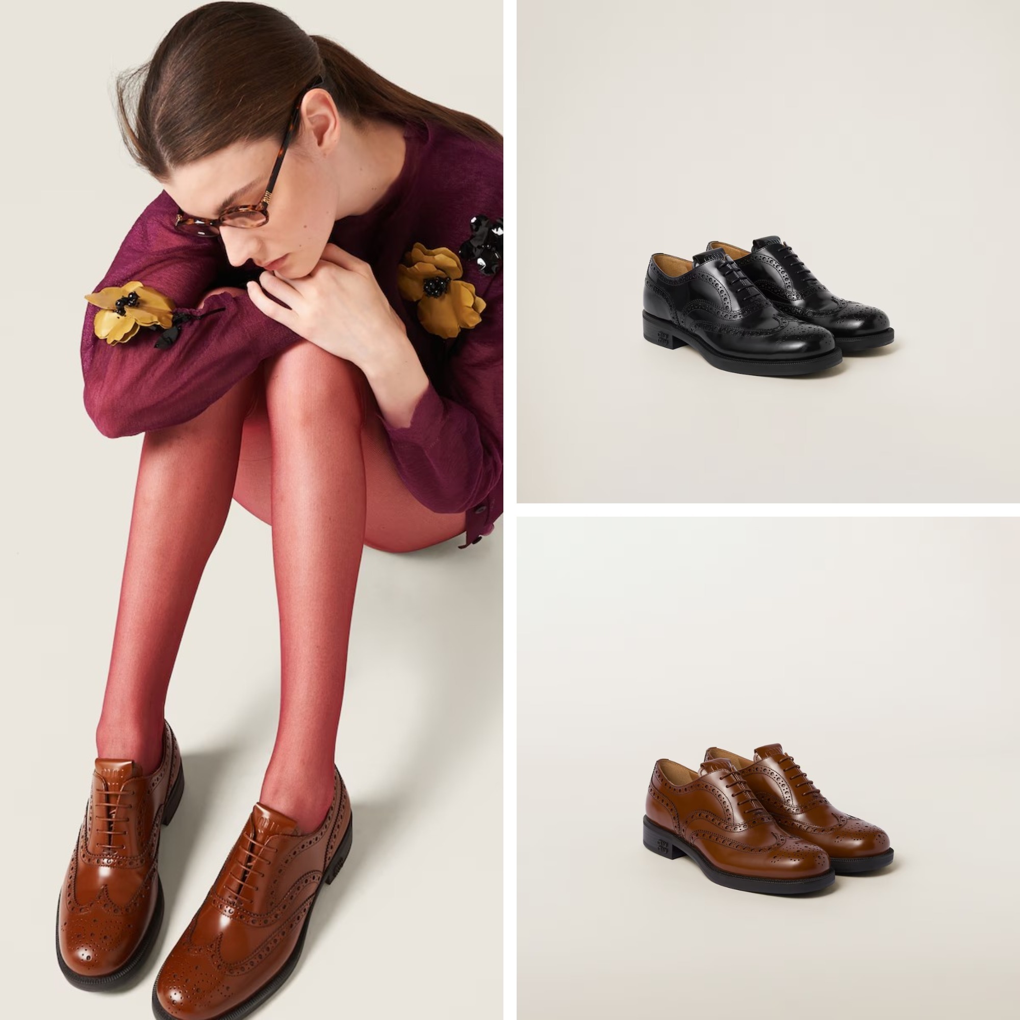 《送料無料》 MIU MIU Church's X Miu Miu Oxford Brogue