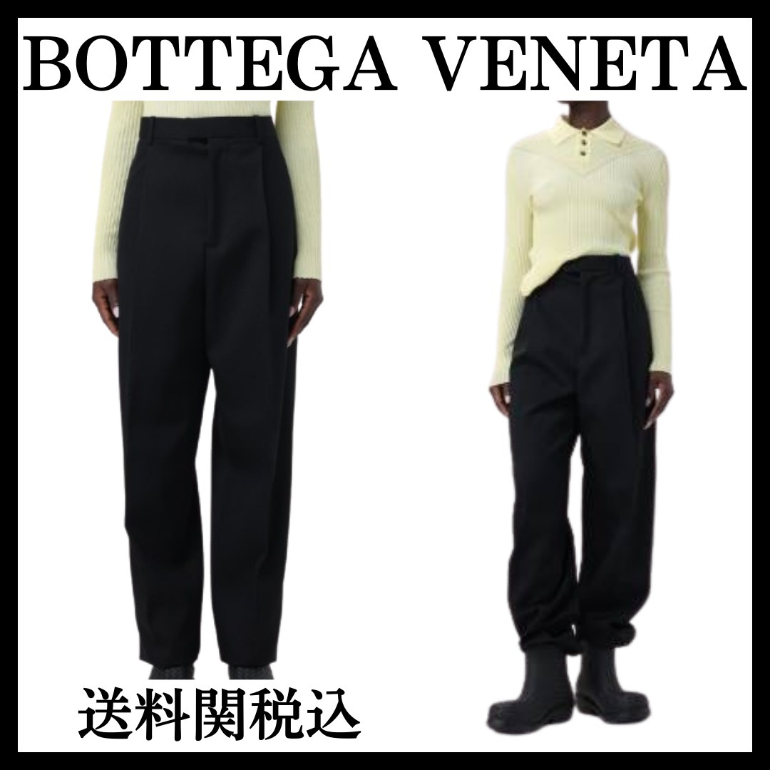 【国内発送】BOTTEGA VENETA プリーツ ウールツイル パンツ