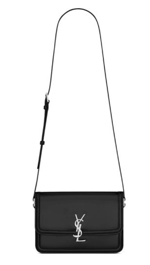サンローラン カーフレザーYSLショルダーバッグ ブラック
