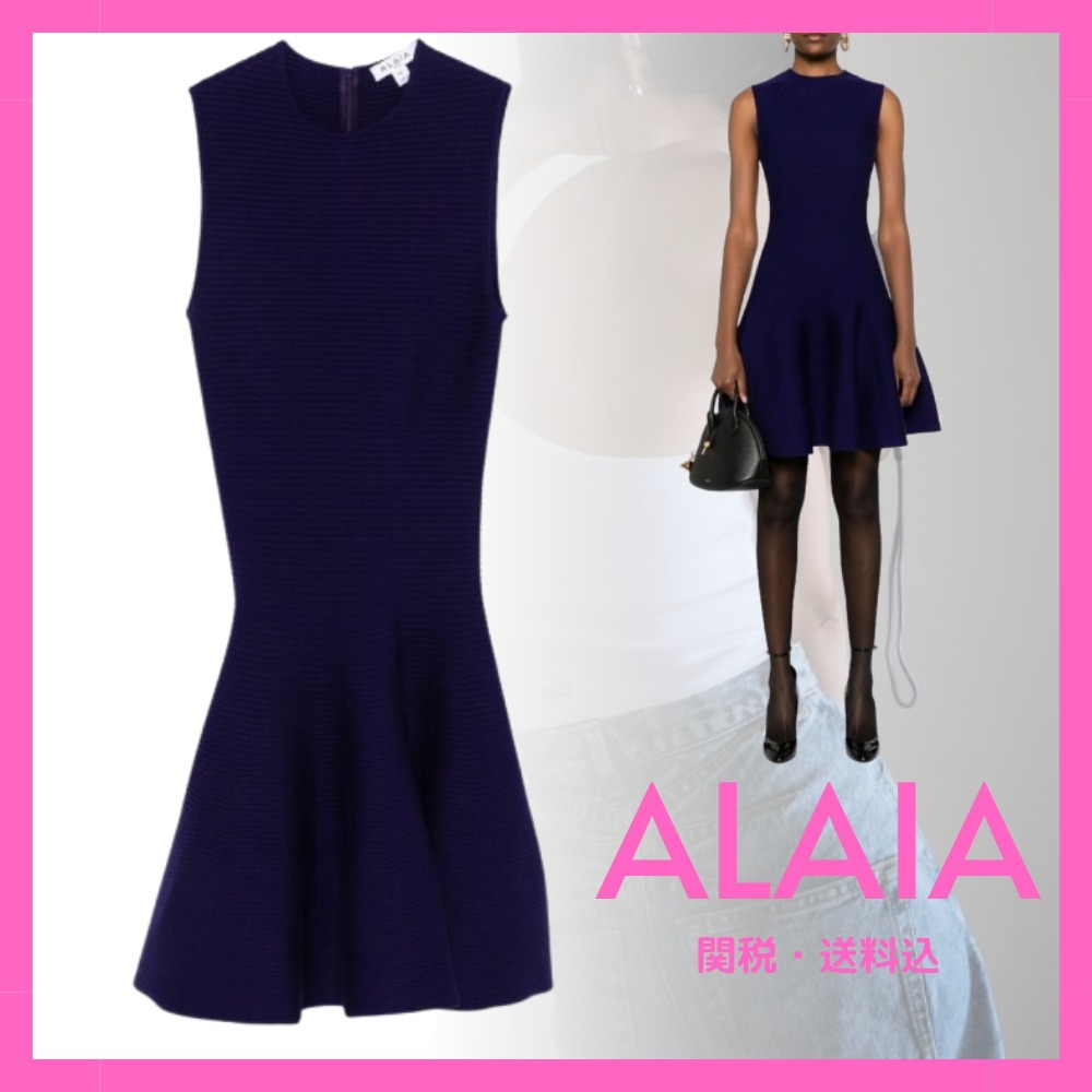 注目☆【ALAIA】サーキュラー リブニット製 スケータードレス