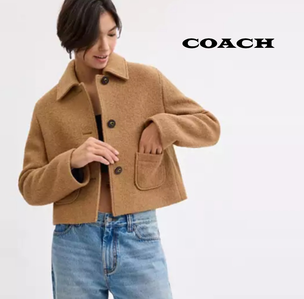 新作【COACH】おしゃれな色合いと丈感 ☆ショート ウール コート