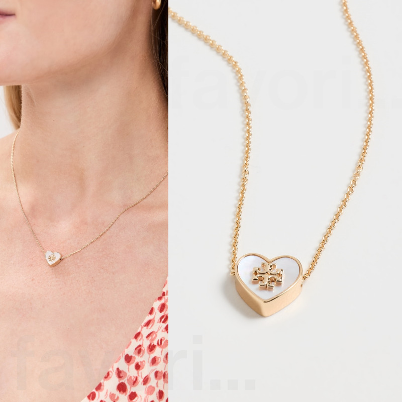 Tory Burch トリーバーチ ハート ペンダントネックレス パール