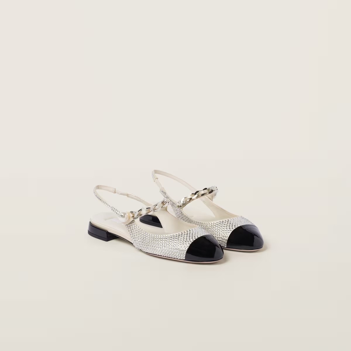 《送料無料》 MIU MIU Satin slingback ballet flats