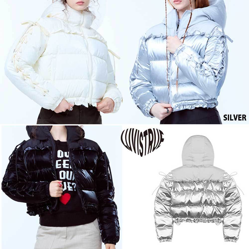 ☆LUV IS TRUE☆AM RIBBON FRILL PUFFER JACKET 韓国 大人気