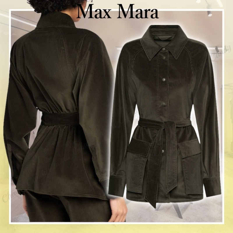【24AW NEW】Max Mara/コーデュロイ ベルト付きシャツジャケット