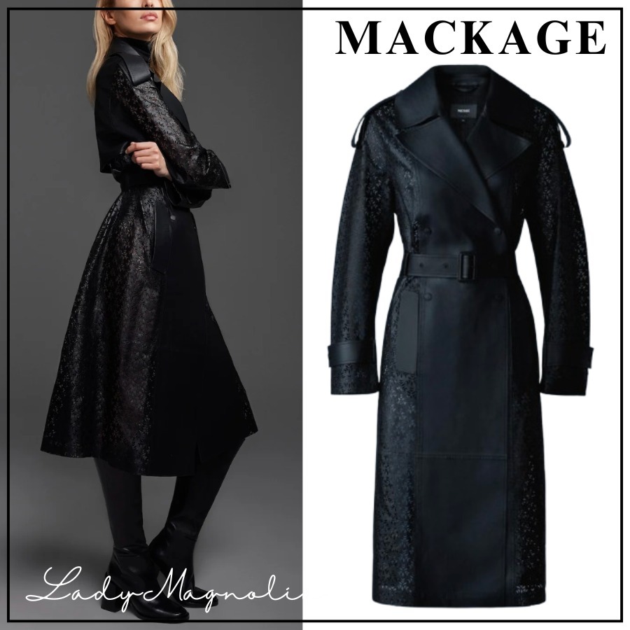【MACKAGE】 日本未掲載！LORELEI パンチングレザーロングコート