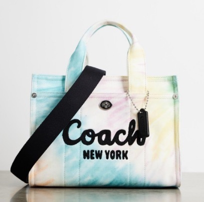 セール☆Coachカーゴ26レインボータイダイプリント2wayトート