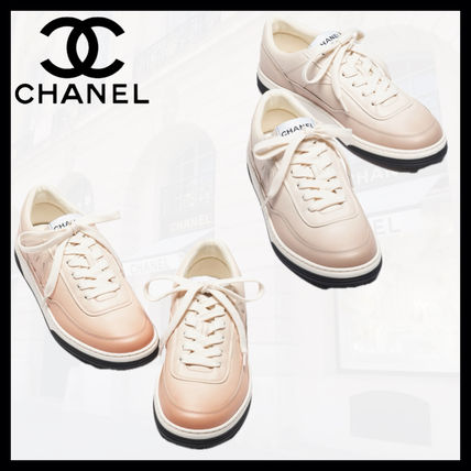 大人可愛い♪【 CHANEL 】レザー スニーカー オレンジ♡ オレンジ系 CHANEL(シャネル) スニーカー(レディース) - 海外